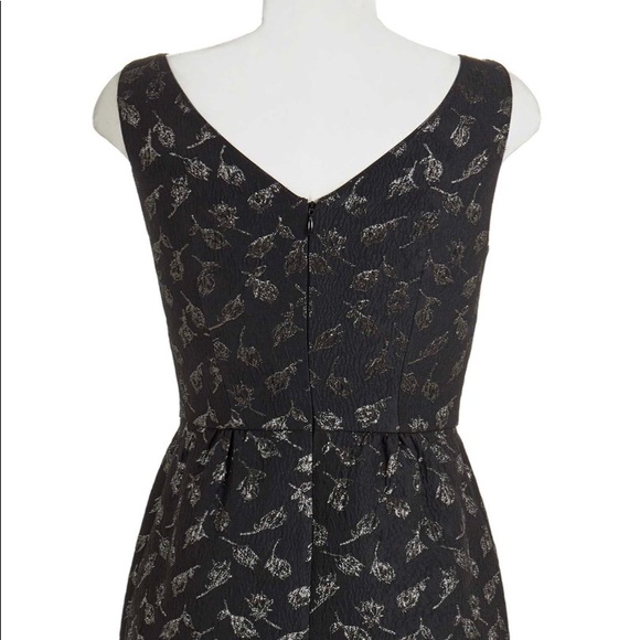 St. John Crepe Metallic Jacquard Bateau Neck Dress - Picture 3 of 4